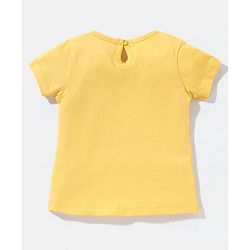 Babyhug 100% Cotton Knit Half Sleeves Top Koala Print - Yellow