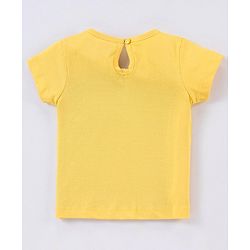 Babyhug Half Sleeves Tee with Family Squad Print - Yellow