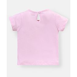 Babyhug 100% Cotton Half Sleeves Tee with Text Print - Pink