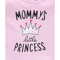 Babyhug 100% Cotton Half Sleeves Tee with Text Print - Pink