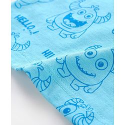 Babyhug Cotton Half Sleeves Striped & Monster Print T-Shirt Pack of 3 - Red & Blue