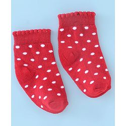 Cute Walk by Babyhug Anti Bacterial Ankle Length Strawberry Print Socks Pack of 3 - Pink White & Red