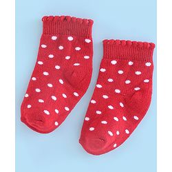 Cute Walk by Babyhug Anti Bacterial Ankle Length Strawberry Print Socks Pack of 3 - Pink White & Red