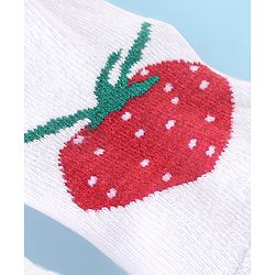 Cute Walk by Babyhug Anti Bacterial Ankle Length Strawberry Print Socks Pack of 3 - Pink White & Red