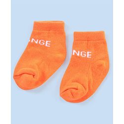 Cutewalk By Babyhug Anti Bacterial Ankle Length Socks Striped & Lemon Design Pack Of 3- Orange & White