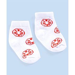 Cutewalk By Babyhug Anti Bacterial Ankle Length Socks Striped & Lemon Design Pack Of 3- Orange & White