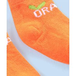 Cutewalk By Babyhug Anti Bacterial Ankle Length Socks Striped & Lemon Design Pack Of 3- Orange & White