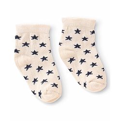 Cute Walk By Babyhug Anti Bacterial Ankle Length Socks Star Design Pack Of 3 - Multicolour