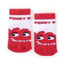 Cute Walk by Babyhug Non Terry Anti Bacterial Ankle Length Monster Design Socks Pack of 3 - Red Blue & Green