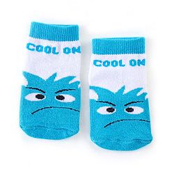 Cute Walk by Babyhug Non Terry Anti Bacterial Ankle Length Monster Design Socks Pack of 3 - Red Blue & Green