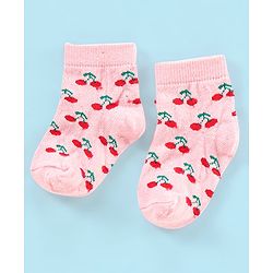 Cutewalk By Babyhug Anti Bacterial Ankle Length Watermelon Design Socks Pack Of 7 - Blue Yellow & Pink
