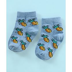 Cutewalk By Babyhug Anti Bacterial Ankle Length Watermelon Design Socks Pack Of 7 - Blue Yellow & Pink