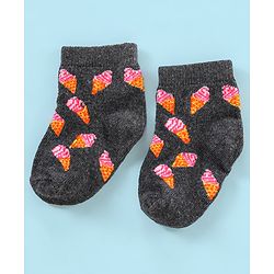 Cutewalk By Babyhug Anti Bacterial Ankle Length Watermelon Design Socks Pack Of 7 - Blue Yellow & Pink