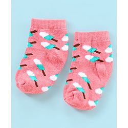 Cutewalk By Babyhug Anti Bacterial Ankle Length Watermelon Design Socks Pack Of 7 - Blue Yellow & Pink