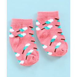 Cutewalk By Babyhug Anti Bacterial Ankle Length Watermelon Design Socks Pack Of 7 - Blue Yellow & Pink
