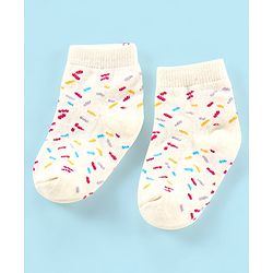 Cutewalk By Babyhug Anti Bacterial Ankle Length Watermelon Design Socks Pack Of 7 - Blue Yellow & Pink
