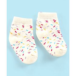 Cutewalk By Babyhug Anti Bacterial Ankle Length Watermelon Design Socks Pack Of 7 - Blue Yellow & Pink