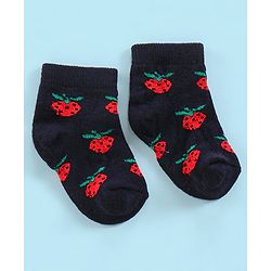 Cutewalk By Babyhug Anti Bacterial Ankle Length Watermelon Design Socks Pack Of 7 - Blue Yellow & Pink