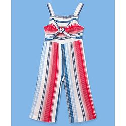 Babyhug Rayon Woven Sleeveless Striped Jumpsuit - Multicolor