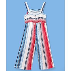 Babyhug Rayon Woven Sleeveless Striped Jumpsuit - Multicolor