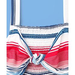 Babyhug Rayon Woven Sleeveless Striped Jumpsuit - Multicolor