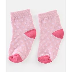 Cutewalk By Babyhug Anti Bacterial Ankle Length Socks Polka Dot Design Pack of 5- Pink Yellow & Blue