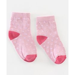 Cutewalk By Babyhug Anti Bacterial Ankle Length Socks Polka Dot Design Pack of 5- Pink Yellow & Blue