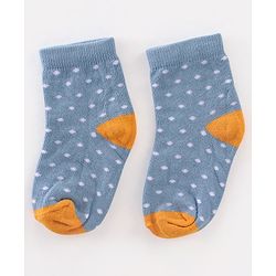 Cutewalk By Babyhug Anti Bacterial Ankle Length Socks Polka Dot Design Pack of 5- Pink Yellow & Blue