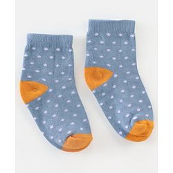 Cutewalk By Babyhug Anti Bacterial Ankle Length Socks Polka Dot Design Pack of 5- Pink Yellow & Blue