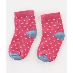 Cutewalk By Babyhug Anti Bacterial Ankle Length Socks Polka Dot Design Pack of 5- Pink Yellow & Blue