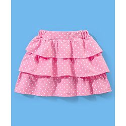 Babyhug 100% Cotton Full Sleeves Top & Skirt Bear Print - Blue & Pink