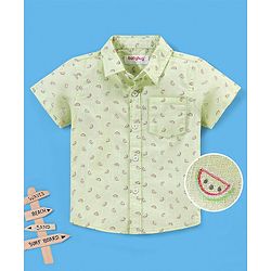 Babyhug 100% Cotton Half Sleeve Shirt Watermelon Print - Green