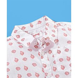 Babyhug 100% Cotton Half Sleeves Shirt Seashell Printed - White