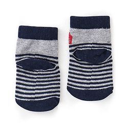 Cutewalk By Babyhug Antibacterial Ankle Length Socks Car & Stripes Design Pack Of 5- Navy Blue Red & Grey