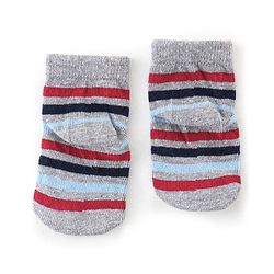 Cutewalk By Babyhug Antibacterial Ankle Length Socks Car & Stripes Design Pack Of 5- Navy Blue Red & Grey