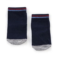 Cutewalk By Babyhug Antibacterial Ankle Length Socks Car & Stripes Design Pack Of 5- Navy Blue Red & Grey