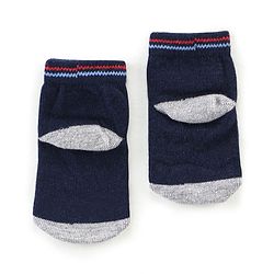 Cutewalk By Babyhug Antibacterial Ankle Length Socks Car & Stripes Design Pack Of 5- Navy Blue Red & Grey