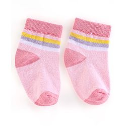 Cute Walk by Babyhug Non Terry Anti Bacterial Ankle Length Socks Unicorn Design Pack of 5 - Pink & White