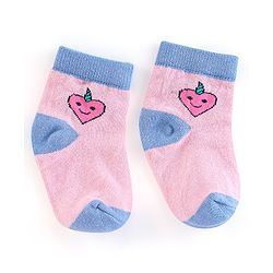 Cute Walk by Babyhug Non Terry Anti Bacterial Ankle Length Socks Unicorn Design Pack of 5 - Pink & White