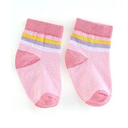 Cute Walk by Babyhug Non Terry Anti Bacterial Ankle Length Socks Unicorn Design Pack of 5 - Pink & White