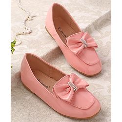 Cute walk by Babyhug Slip On Bellies with Bow Applique - Pink