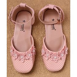Cute Walk by Babyhug Bellies with Buckle Closure Floral Applique - Pink