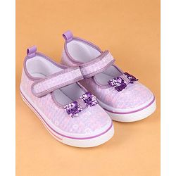 Cute Walk by Babyhug Velcro Closure Casual Shoes With Bow Applique - Purple