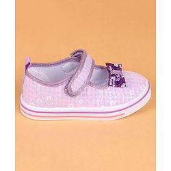 Cute Walk by Babyhug Velcro Closure Casual Shoes With Bow Applique - Purple