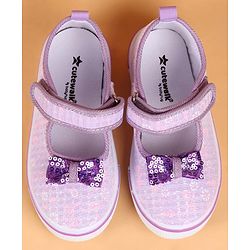 Cute Walk by Babyhug Velcro Closure Casual Shoes With Bow Applique - Purple