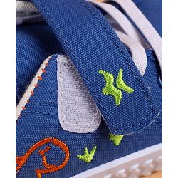 Cute Walk by Babyhug Velcro Closure with Dino Embroidered Casual Shoes - Blue