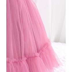 Babyhug Sleeveless Sequined Party Frock with 3D Floral Applique - Dusky Pink