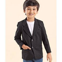 Babyhug Full Sleeves Solid Color Party Wear Blazer - Black