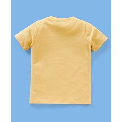 Babyhug Cotton Jersey Half Sleeves T-Shirt Text Print - Yellow