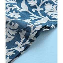 Babyhug 100% Cotton Full Sleeves Floral Printed Kurta & Dhoti - Navy Blue
